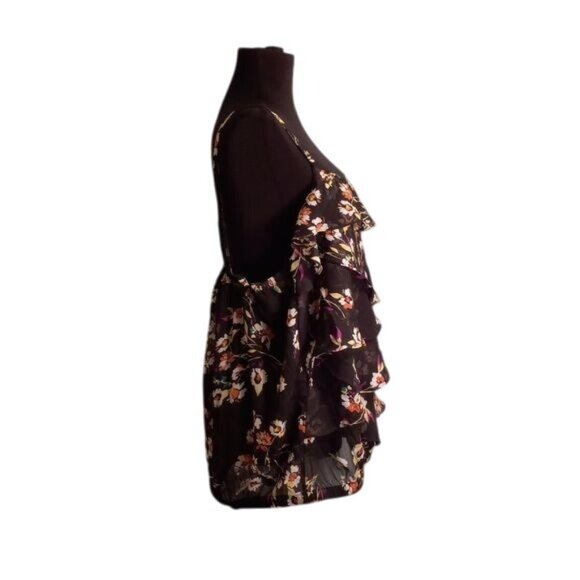 Torrid Size 2 18 20 2X Camisole Top Sheer Floral Tiered Ruffle Adjustable Straps - Picture 4 of 13